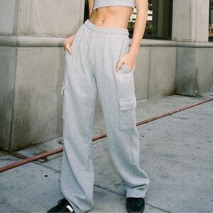 Brandy Melville Anastasia Soft Pocket Sweatpants in Heather Grey